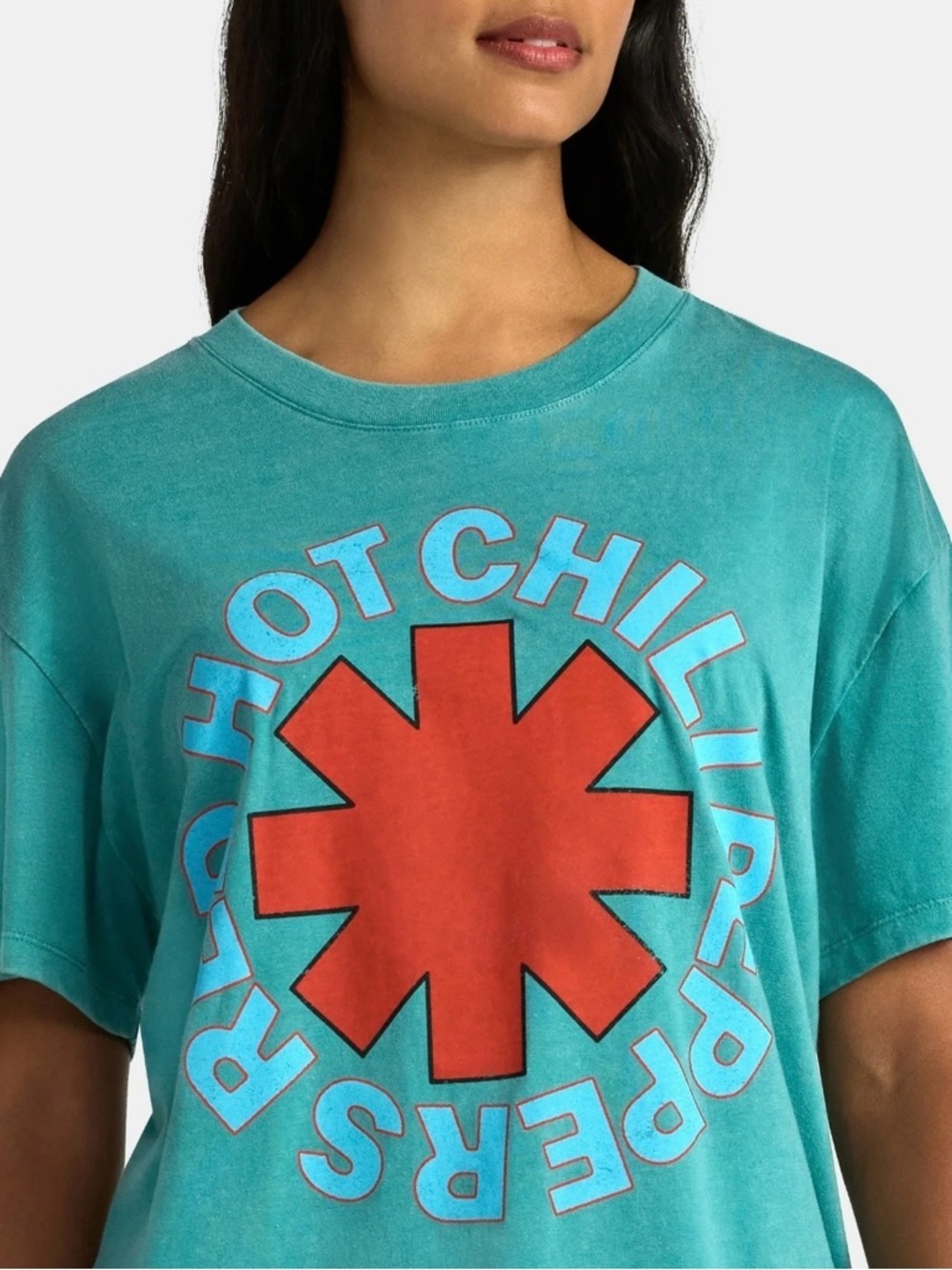 Unisex Official Red Hot Chili Peppers Teal Short Sleeve Graphic Tee - Picture 5 of 5